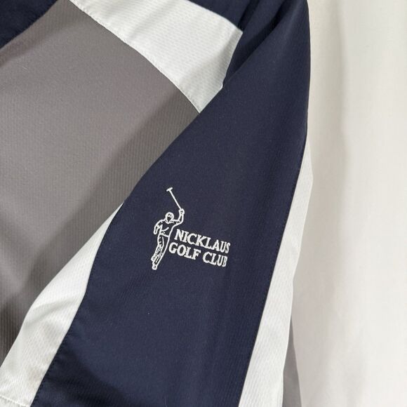 Footjoy Golf Jacket Men's Medium Grey Short Sleeve Zip Pockets 1/4 Zip Nicholas - Picture 5 of 12